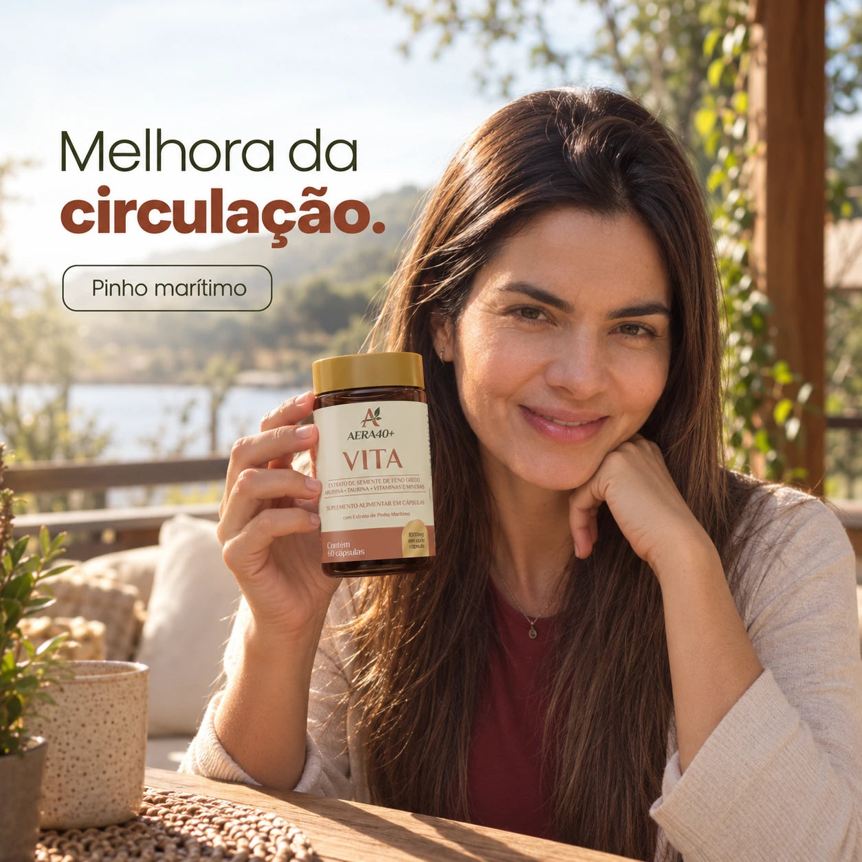 Melhora da circulação, com pinho marítimo — AERA40+ Vita